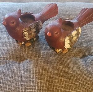 Rustic Bird Candle Holders Tea Lights